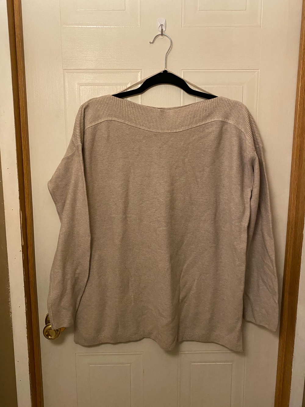 J. Jill Lightweight Boatneck Pullover Sweater in Light Beige